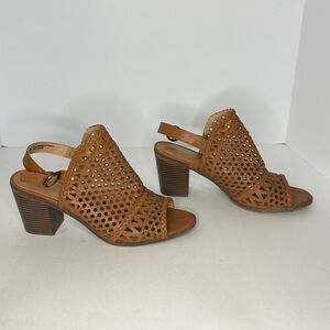 R2 Strappy Open Toe Heels Brown | Women Size 11